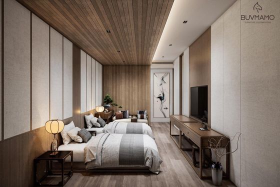 OEM/ODM Customized Luxury Solid Wood/Plywood Bedroom Furniture Collection Set for Hotels & Villas