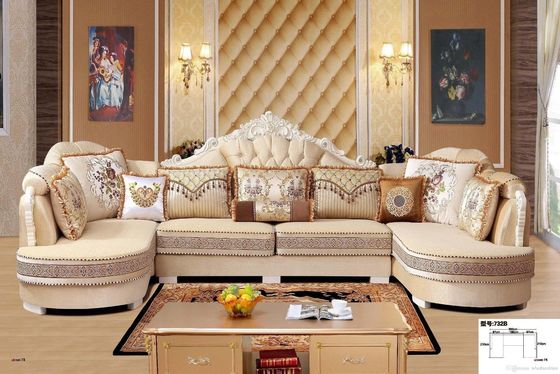 OEM/ODM Customized Sophisticated King Queen Size Velvet Sectional Sofa Furniture Collection with Solid Wood for Hotel, Villa, Resort, Apartment and Restaurant