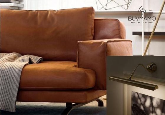                    Elegant Velvet Fabric Upholstered Long Couch             
