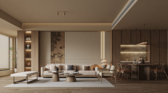 Customized Villa Bench ISO45001 Living Room Poplar Villa Francaise Furniture