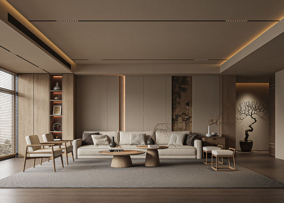 Customized Villa Bench ISO45001 Living Room Poplar Villa Francaise Furniture