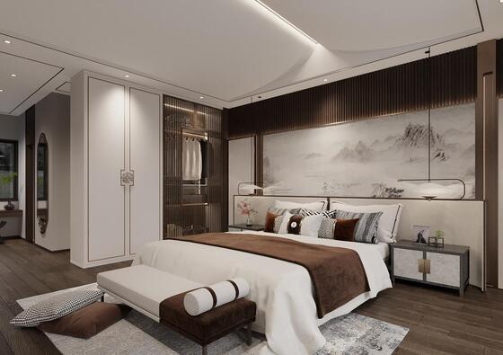 OEM/ODM Custom Furniture Manufacturer within China, Black Walnut Solid Wood Tea Table DingHao New Chinese Style with Marble Base