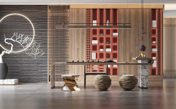 OEM/ODM CUSTOM FURNITURE MANUFACTURE DINGHAO CUSTOM NEW CHINESE STYLE HOTEL RECEPTION DESK MARBLE TOP WOODEN LOBBY COUNTER AND OTHER FURNITURES