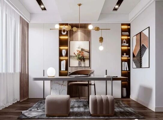 CUSTOM MODERN HOME OFFICE FURNITURE CRAFTED WITH PREMIUM WOOD, METAL AND MARBLE, FEATURING FINE WORKMANSHIP FOR CONTEMPORARY STUDY ROOMS. DURABLE, STYLISH DESKS & CABINETS ELEVATE YOUR WORKSPACE PERFE