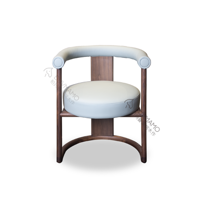 BUVMAMO MODERN BLACK WALNUT DINING CHAIR WITH LIGHT GRAY PU LEATHER UPHOLSTERY, SOLID WOOD FRAME, ERGONOMIC HIGH BACKREST, MINIMALIST LUXURY FOR HOME & RESTAURANT