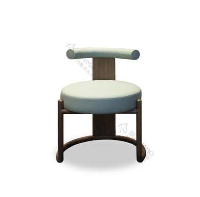 BUVMAMO MODERN BLACK WALNUT DINING CHAIR WITH LIGHT GRAY PU LEATHER UPHOLSTERY, SOLID WOOD FRAME, ERGONOMIC HIGH BACKREST, MINIMALIST LUXURY FOR HOME & RESTAURANT