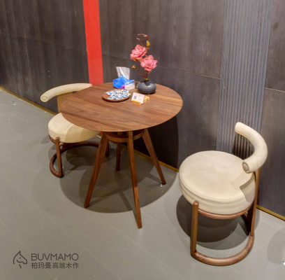OEM/ODM CUSTOM WALNUT WOOD TEA ROOM FURNITURE - ROUND TEA TABLE, SLATE GONGFU TABLE, GLASS CONSOLE TABLE, 4 CHAIRS WITH SOLID WOOD IN CHINA, GUANGDONG