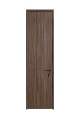 OEM/ODM CUSTOM MODERN WALNUT INTERIOR DOORS | TALL FLUSH & BRASS ACCENT DESIGNS WOOD GRAIN & GEOMETRIC INLAY OPTIONS WALNUT VENEER & MATTE FINISH STYLES SOLID CORE FLUSH PANEL WITH GOLD HARDWARE