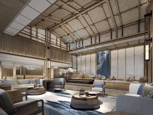 CUSTOM SOLID WOOD HOTEL FURNITURE | NEW CHINESE STYLE LOBBY SOFA, GUEST ROOM SOFA & SPA CHANGING ROOM WOODEN LOCKERS, NATURAL OAK TIMBER, MINIMALIST ZEN INTERIOR DESIGN, BESPOKE RESORT CUSTOM FURNISHI