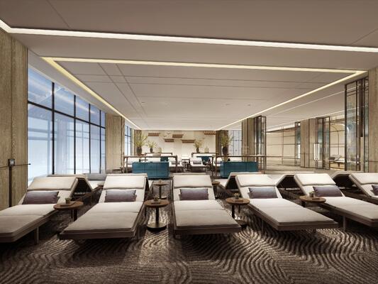 NEW CHINESE LUXURY HOTEL INTERIOR DESIGN | PRIVATE DINING ROOM, SPA MASSAGE ROOM & INDOOR LEISURE LOUNGE WITH CUSTOM ORIENTAL ART DECORATION & NATURAL WOOD FINISHES