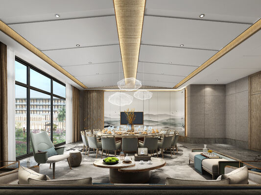 NEW CHINESE LUXURY HOTEL INTERIOR DESIGN | PRIVATE DINING ROOM, SPA MASSAGE ROOM & INDOOR LEISURE LOUNGE WITH CUSTOM ORIENTAL ART DECORATION & NATURAL WOOD FINISHES