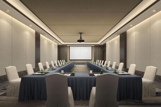 NEW CHINESE LIGHT LUXURY HOTEL INTERIOR DESIGN | SPA ROOM, RESTAURANT & CONFERENCE HALL, WOOD+FABRIC+MARBLE MATERIAL, ORIENTAL INK & HOLLOW GRILLE FEATURE FOR WELLNESS RESORT DECORATION