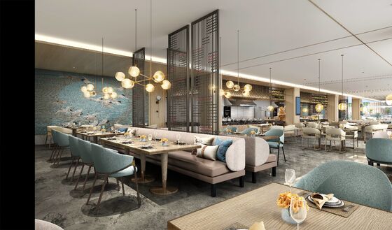 NEW CHINESE LIGHT LUXURY HOTEL INTERIOR DESIGN | SPA ROOM, RESTAURANT & CONFERENCE HALL, WOOD+FABRIC+MARBLE MATERIAL, ORIENTAL INK & HOLLOW GRILLE FEATURE FOR WELLNESS RESORT DECORATION