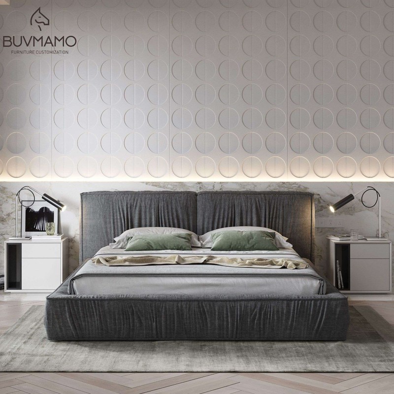 Internal design Elegant Solid Wood Hotel Room Furniture Set with Double Bed by DingHao Furniture in China