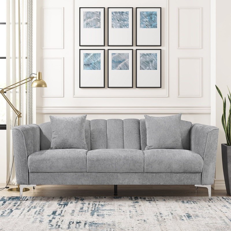                    Elegant Customizable L-Shaped Velvet Sofa for Contemporary Living Spaces             