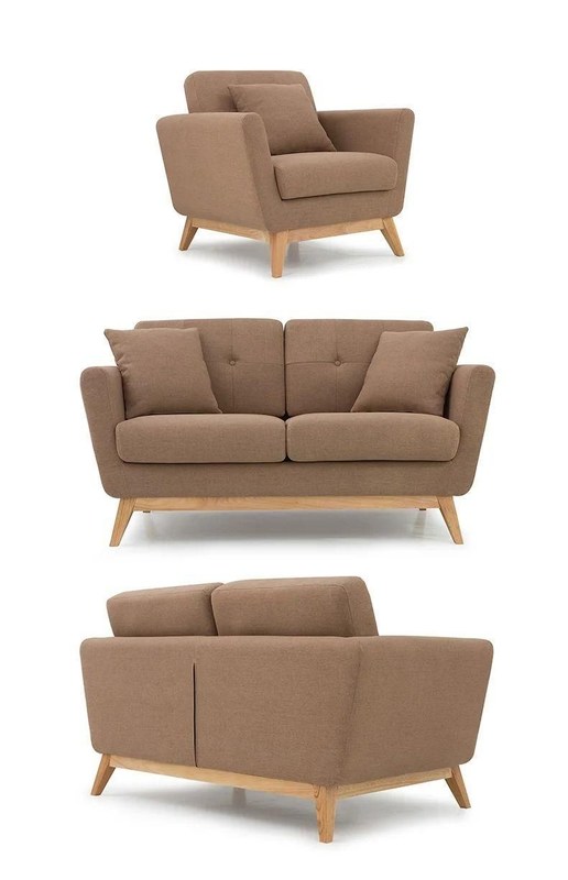                    Chic Modern Velvet Upholstered Sofa Set for Hotel/Villa/Resort/Apartment             