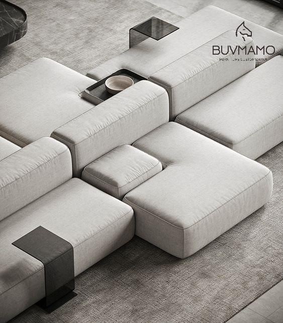                    OEM/ODM Customized Contemporary Velvet Fabric Long Sofa Furniture Collection Sets             