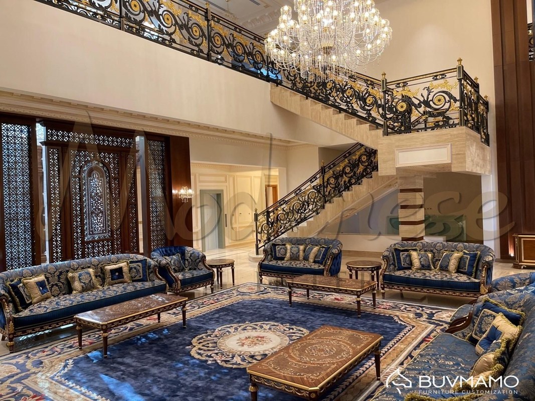 OEM/ODM CUSTOMIZED BIG LUXURY LIVING ROOM, ELEGANT COLLECTION WITH SOLID WOOD FOR VILLA FURNITURE CUSTOMIZED BEDROOM FURNITURE CRAFTING BESPOKE APARTMENT