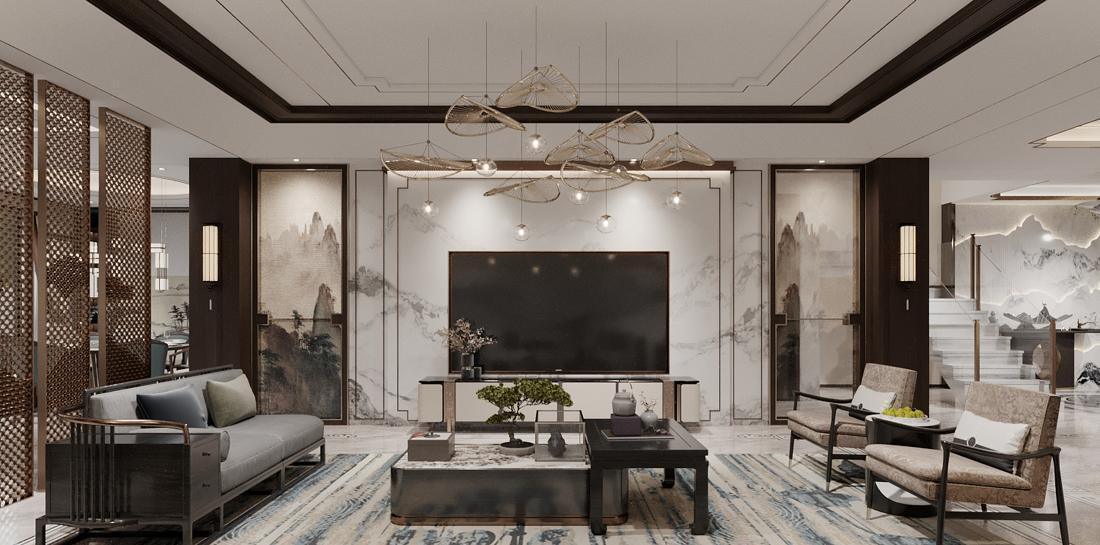 OEM/ODM Custom Furniture Manufacturer within China, Black Walnut Solid Wood Tea Table DingHao New Chinese Style with Marble Base