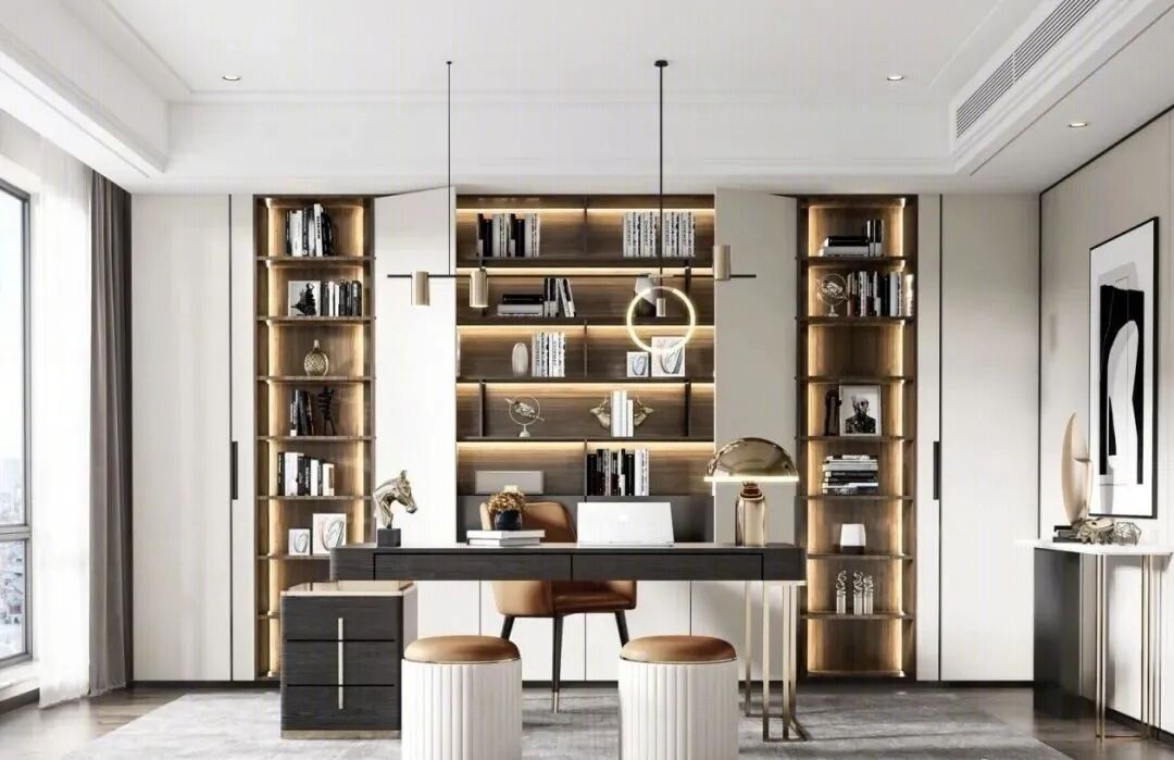 CUSTOM MODERN HOME OFFICE FURNITURE CRAFTED WITH PREMIUM WOOD, METAL AND MARBLE, FEATURING FINE WORKMANSHIP FOR CONTEMPORARY STUDY ROOMS. DURABLE, STYLISH DESKS & CABINETS ELEVATE YOUR WORKSPACE PERFE