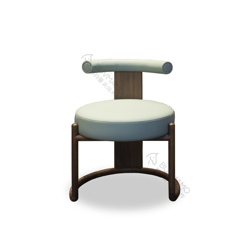 BUVMAMO MODERN BLACK WALNUT DINING CHAIR WITH LIGHT GRAY PU LEATHER UPHOLSTERY, SOLID WOOD FRAME, ERGONOMIC HIGH BACKREST, MINIMALIST LUXURY FOR HOME & RESTAURANT