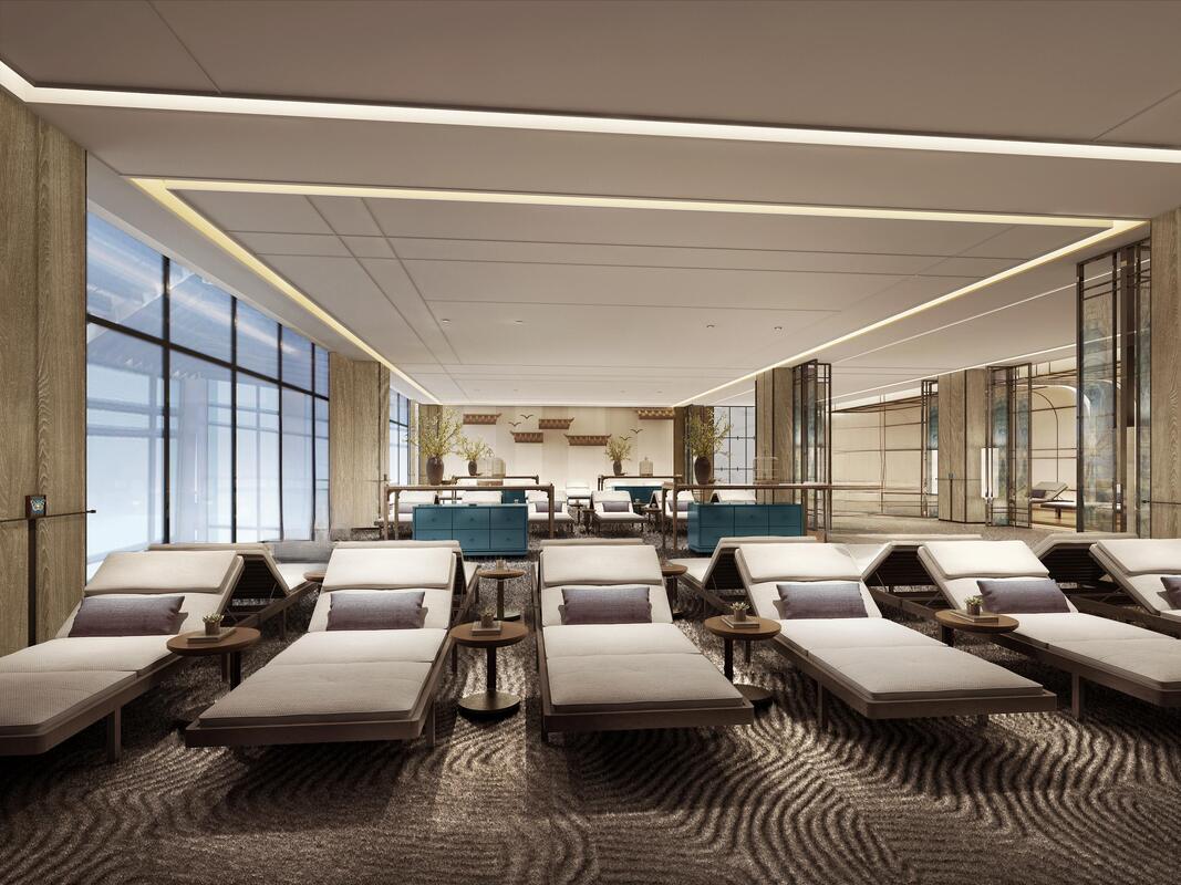 NEW CHINESE LUXURY HOTEL INTERIOR DESIGN | PRIVATE DINING ROOM, SPA MASSAGE ROOM & INDOOR LEISURE LOUNGE WITH CUSTOM ORIENTAL ART DECORATION & NATURAL WOOD FINISHES