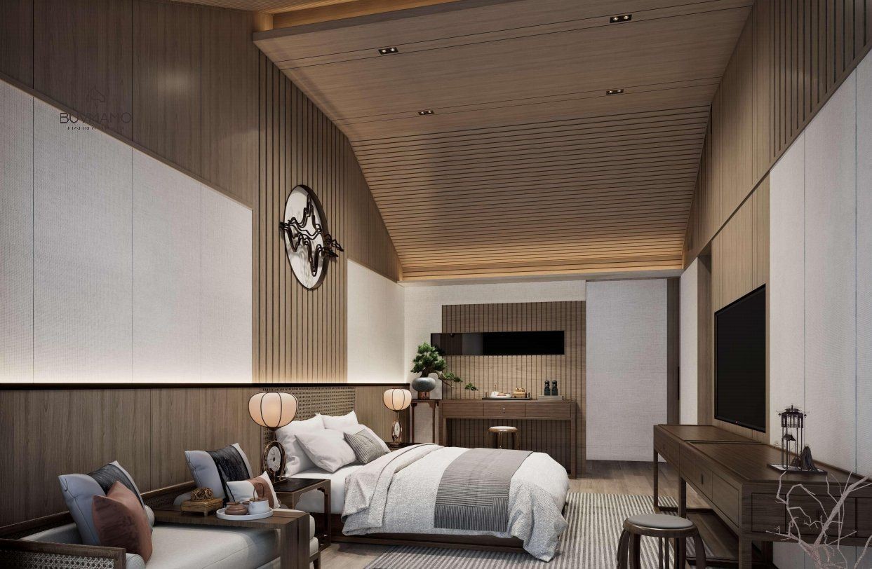 OEM/ODM Customized Solid Wood Frame King Queen Size Bedroom Furniture Set for Hotel/Villa/Resort/Apartment