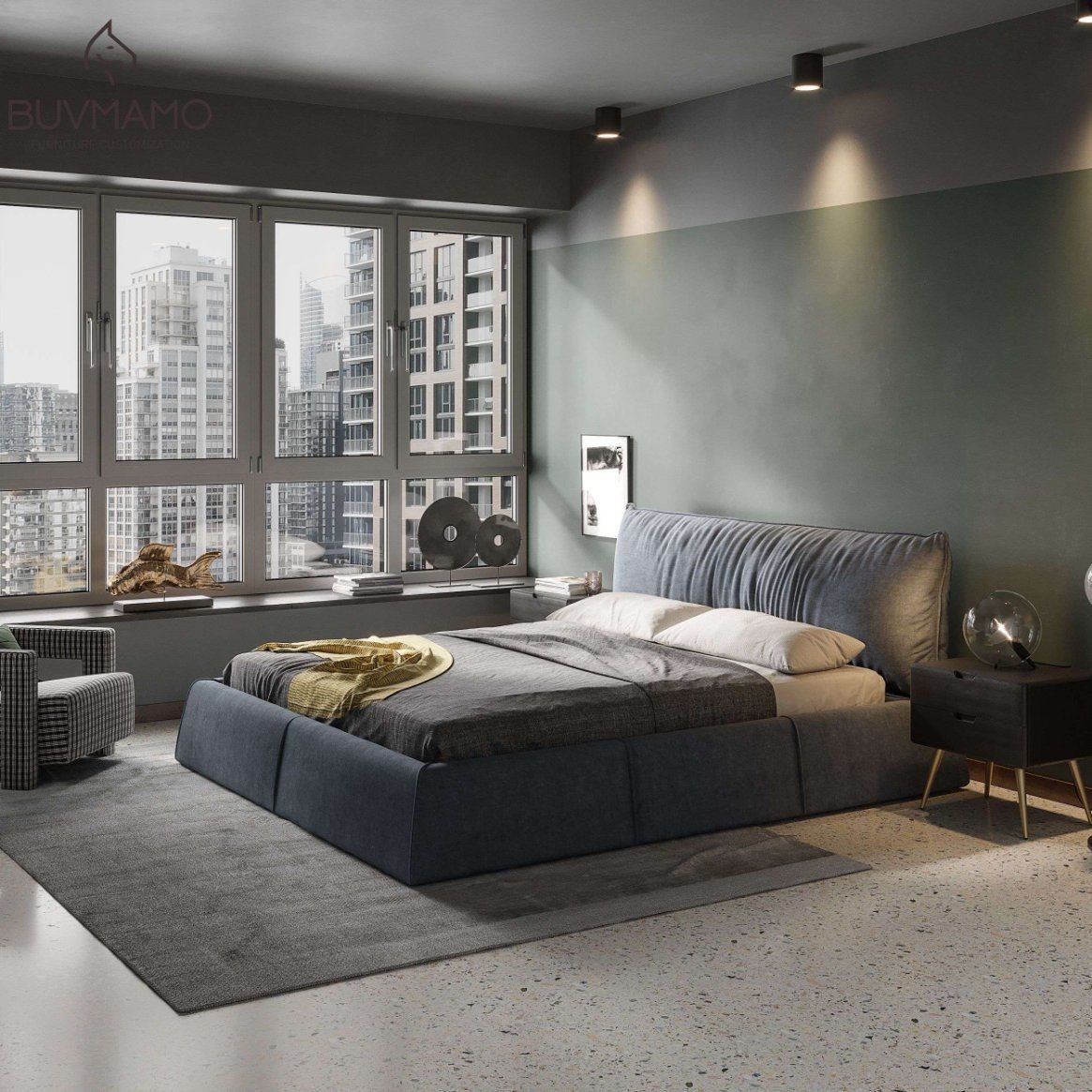 Internal design Elegant Solid Wood Hotel Room Furniture Set with Double Bed by DingHao Furniture in China