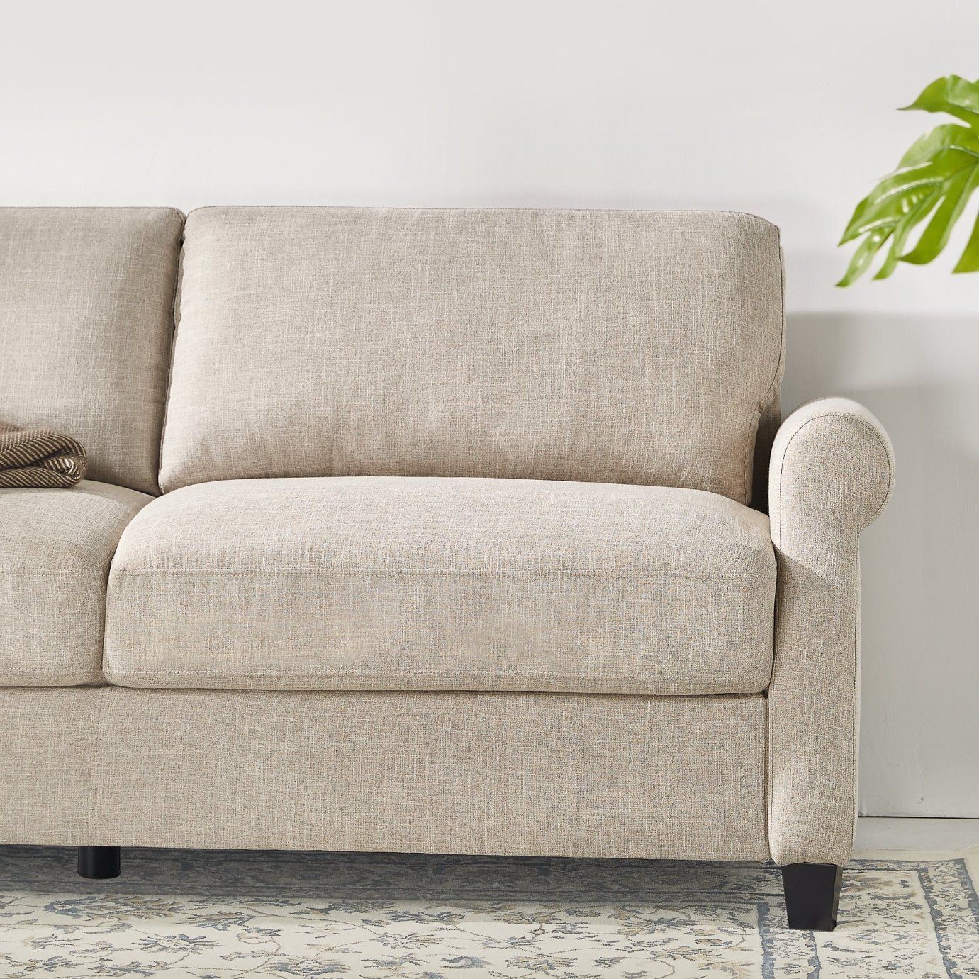                    Elegant Customizable L-Shaped Velvet Sofa for Contemporary Living Spaces             