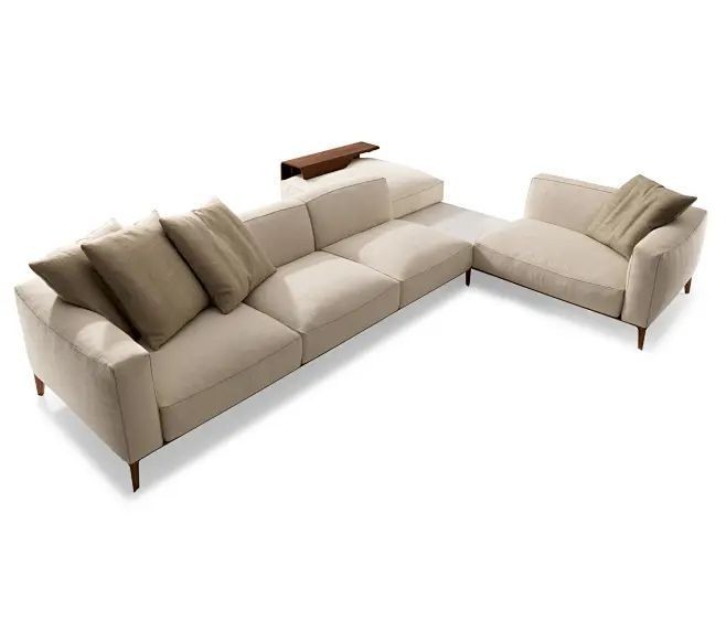 Elegant Solid Wood Frame Sectional Sofa for Hotel and Apartment Use