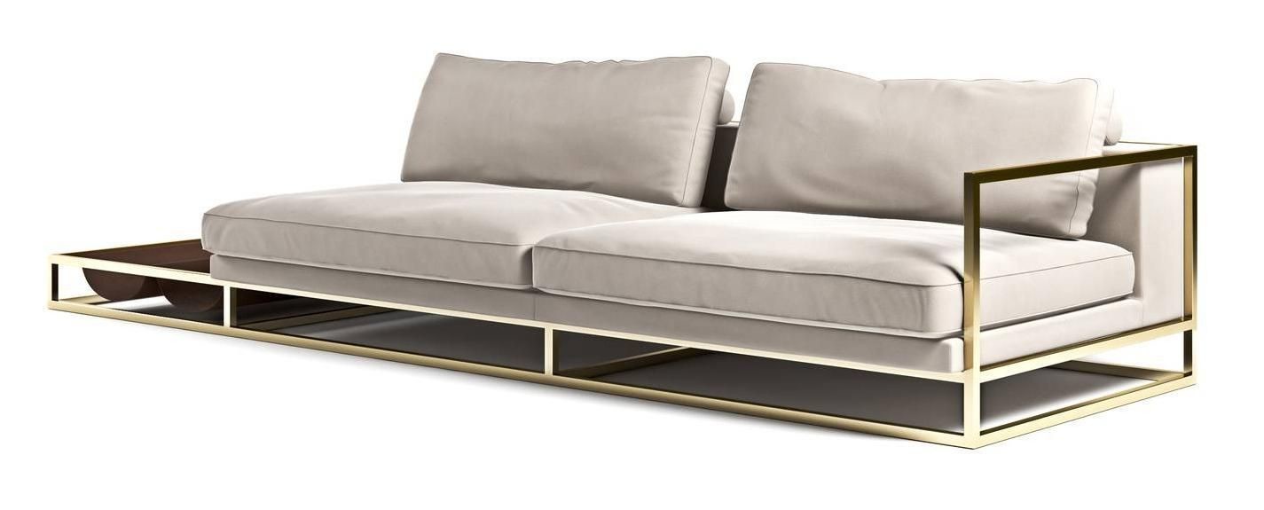 Modern L Shaped Velvet Fabric Upholstered Long Couch Modular Sectional Sofa For Living Room