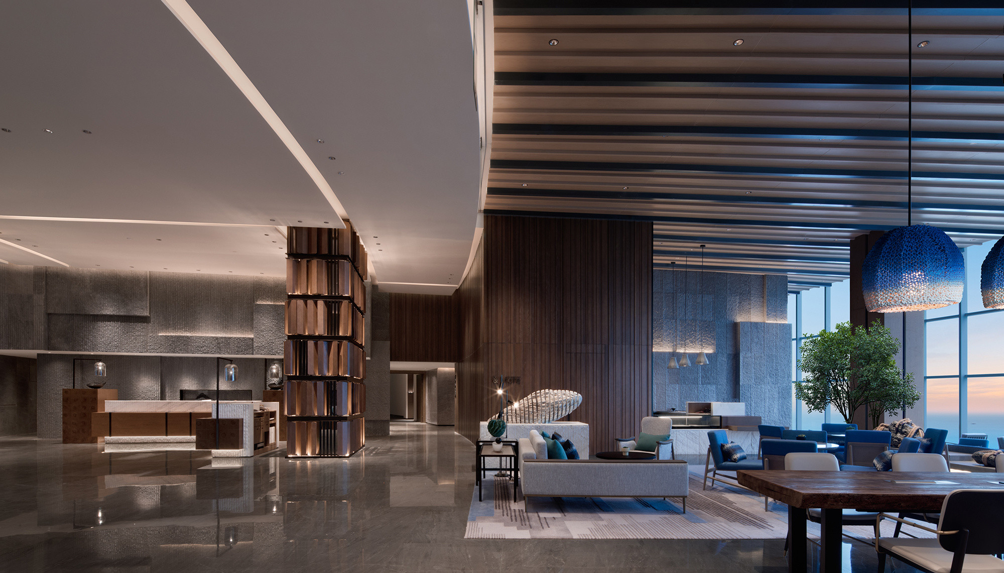 Villa Project Hotel Foyer Furniture Furniture Sofa Lobby Hotel CAD Drawing  Collection Sets