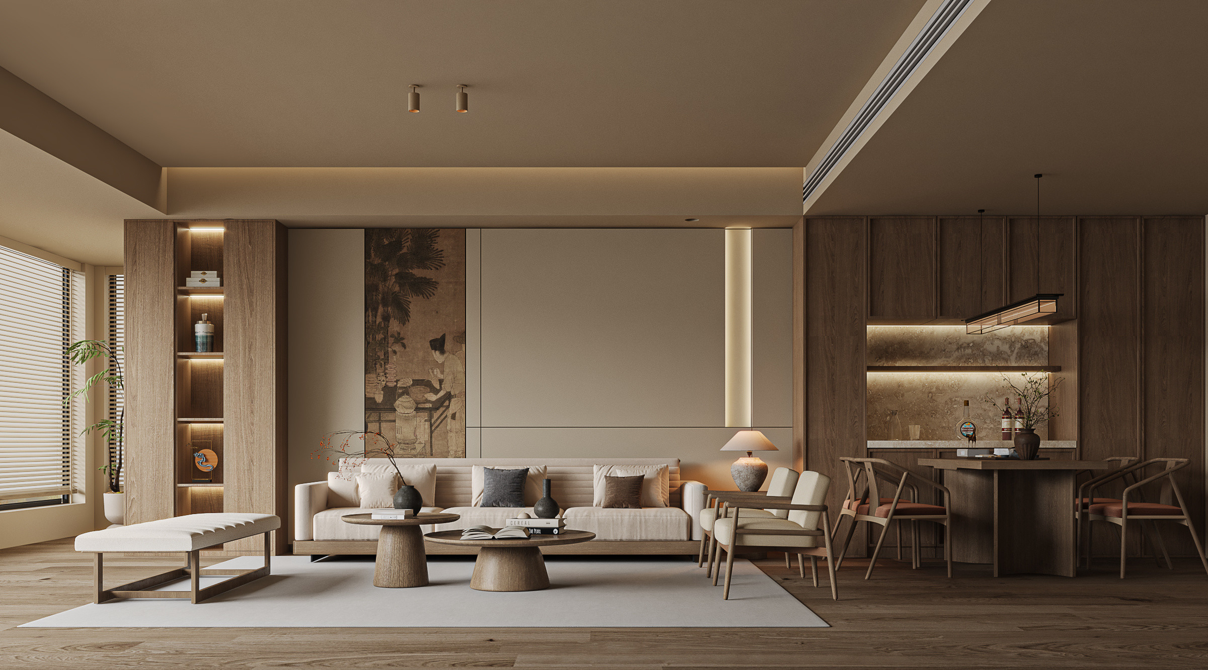 OEM/ODM CUSTOMIZED LIVING ROOM FURNITURE COLLECTION SOLUTION SETS WITH SOLID WOOD FOR VILLA