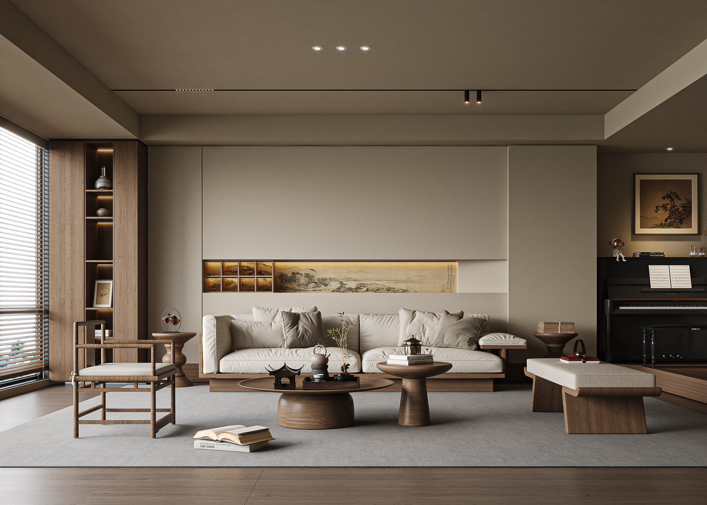 OEM/ODM CUSTOMIZED LIVING ROOM FURNITURE COLLECTION SOLUTION SETS WITH SOLID WOOD FOR VILLA