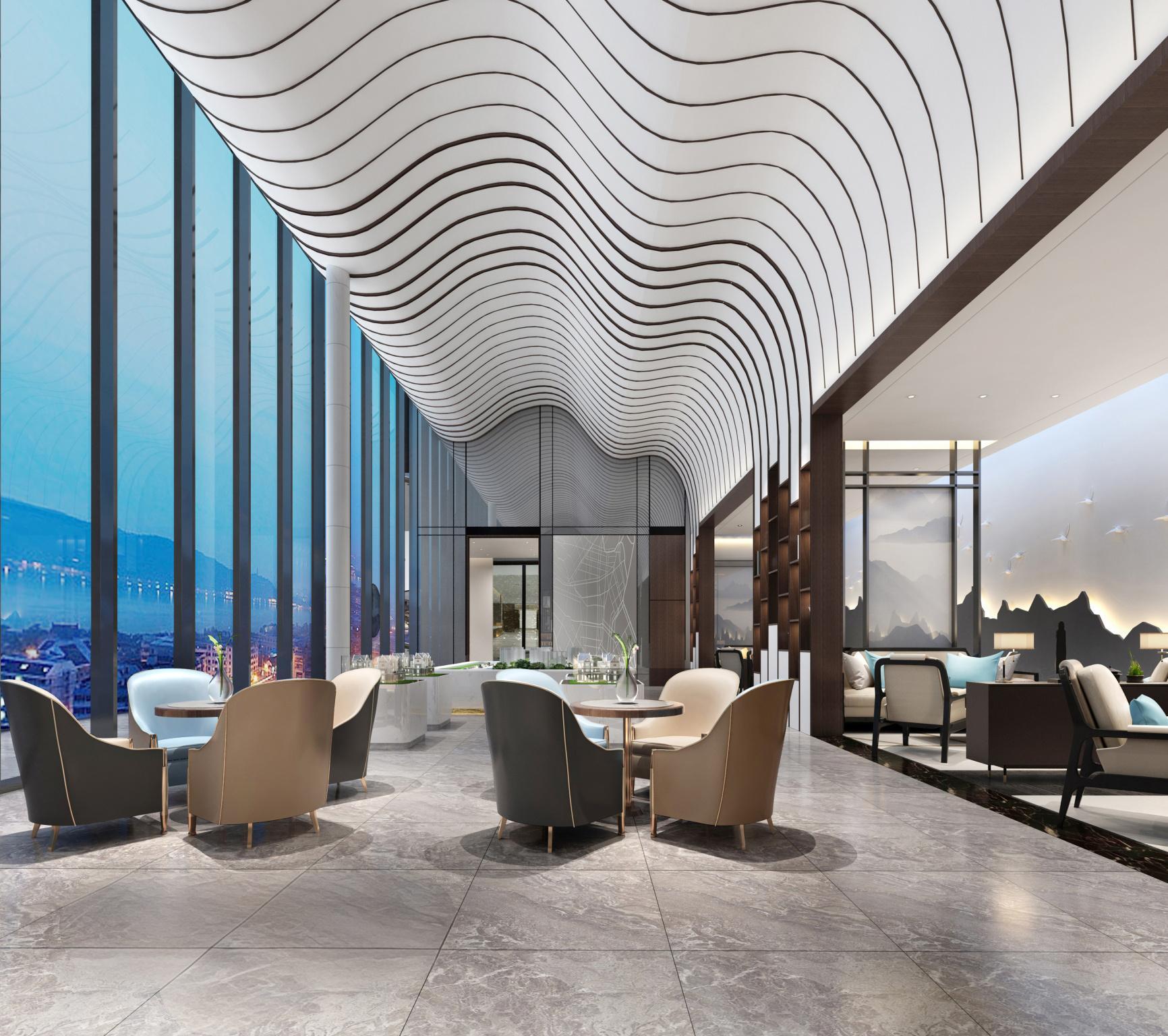 OEM/ODM CUSTOM MANUFACTURE MODERN HOTEL LOBBY LOUNGE SEATING SET | CONTEMPORARY ARMCHAIR & COFFEE TABLE FOR HOSPITALITY