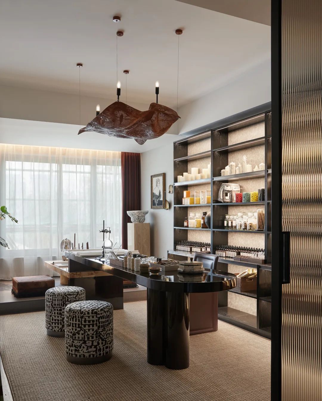 OEM/ODM Custom Luxury Modern Hotel Suite Furniture Set | Floating Bathroom Vanity, Executive Desk & Open Bookshelf for Villa & High-End Residential
