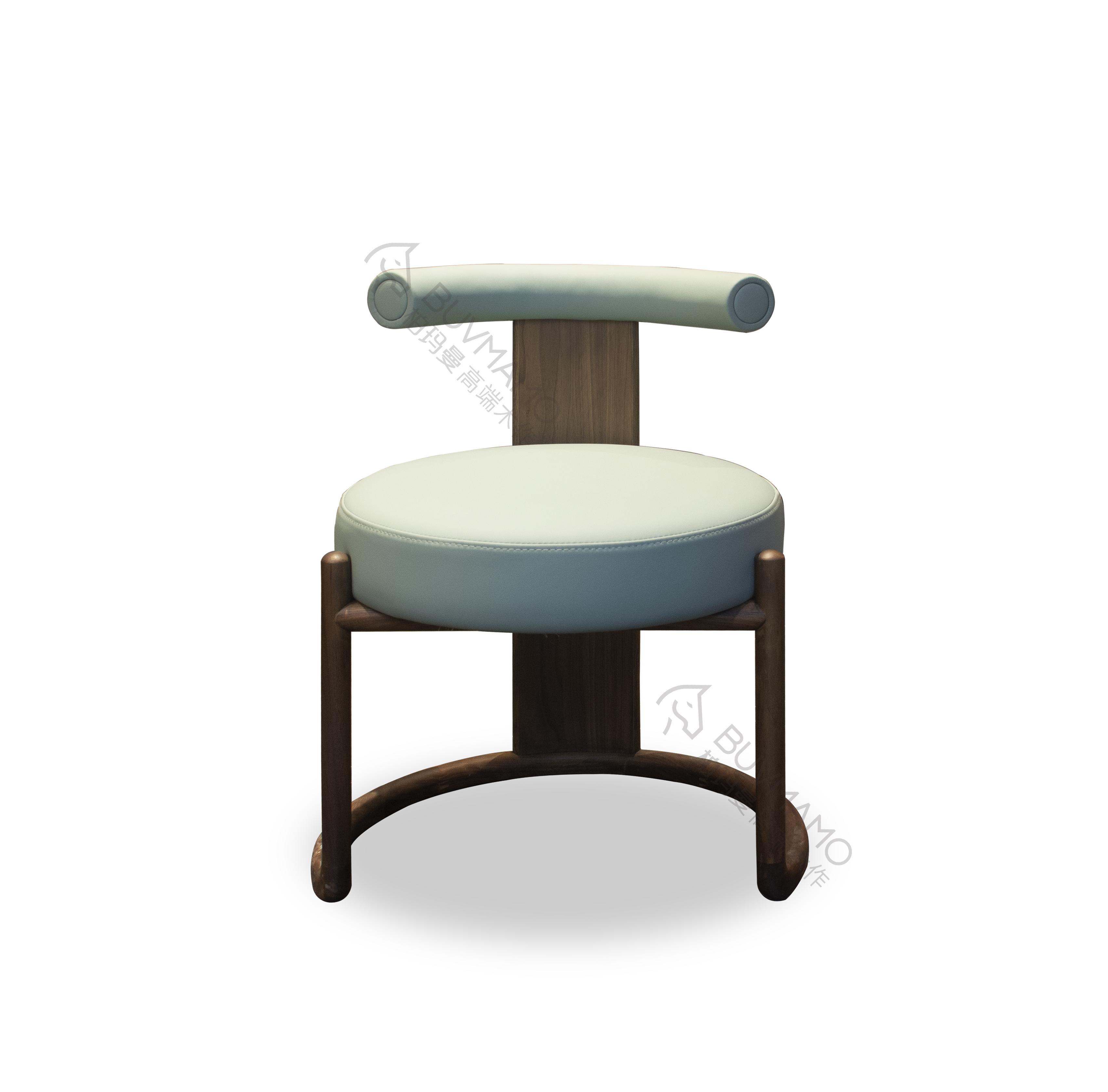 BUVMAMO MODERN BLACK WALNUT DINING CHAIR WITH LIGHT GRAY PU LEATHER UPHOLSTERY, SOLID WOOD FRAME, ERGONOMIC HIGH BACKREST, MINIMALIST LUXURY FOR HOME & RESTAURANT