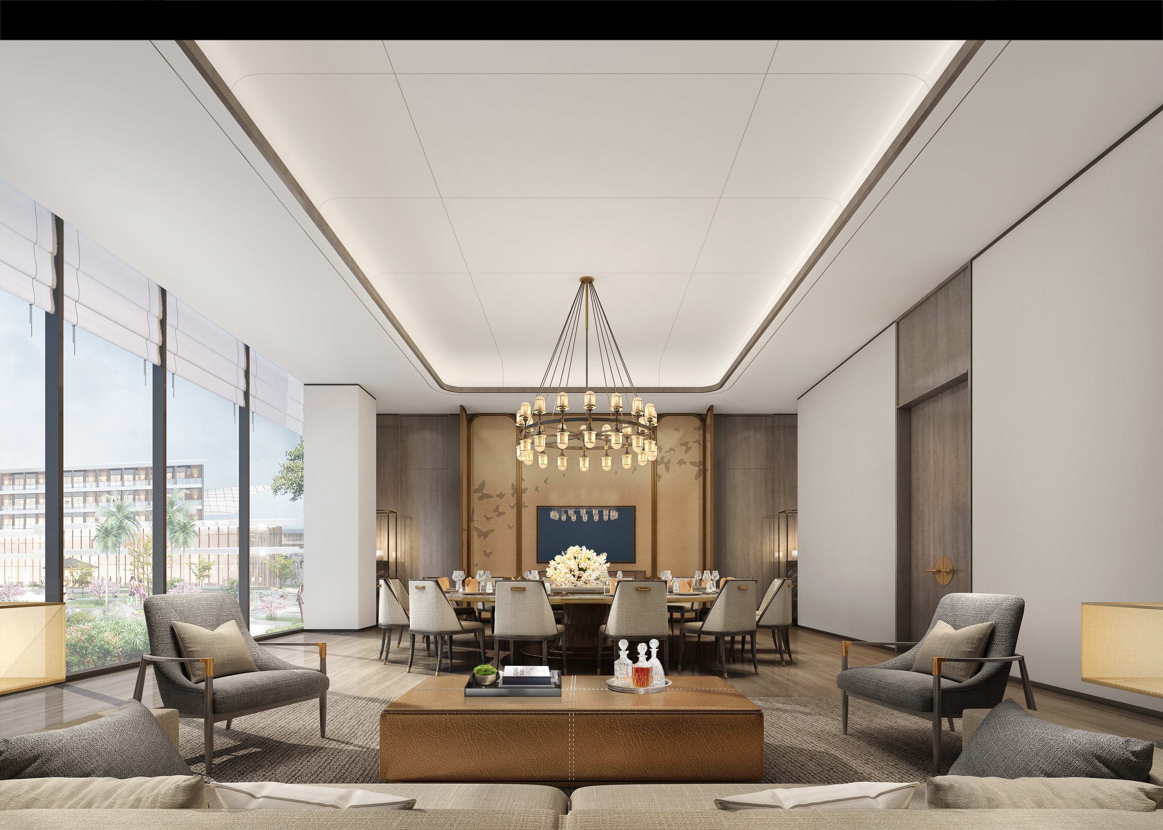                    Resort Villa Apartment House Furniture Collection with Solid Wood             