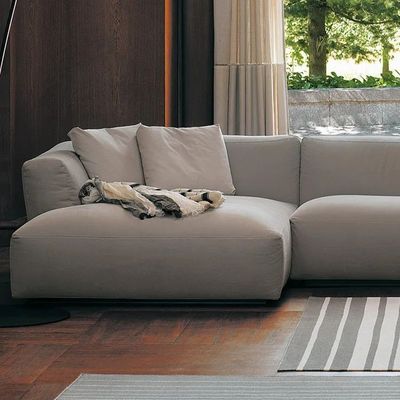 OEM/ODM aangepast ELEGANT HOTEL STYLE VELVET SECTIONALE SOFA MEUBIEL COLLECTIE sets MODERNE L-vormige VELVET TABRIEK GEMOOLSTERDE LANGE SOFA MODULERE SECTIONALE SOFA voor woonkamer