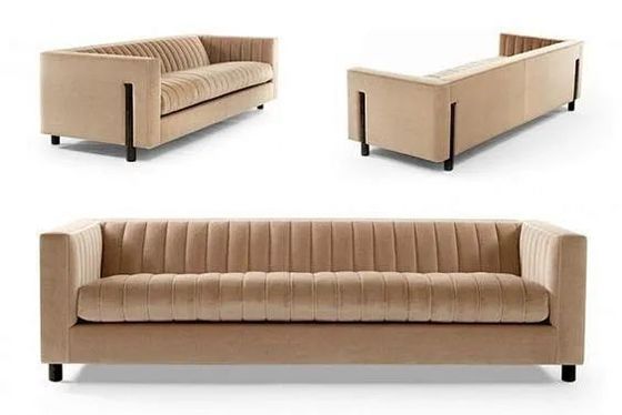                    OEM/ODM Customized Contemporary Velvet Fabric Long Sofa Furniture Collection Sets             